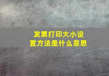 发票打印大小设置方法是什么意思