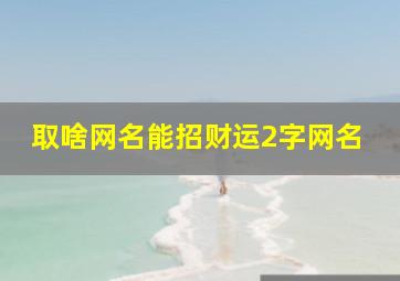 取啥网名能招财运2字网名