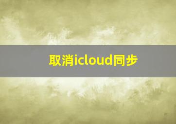 取消icloud同步