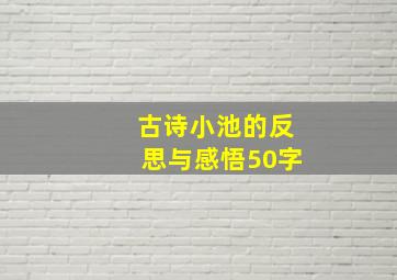 古诗小池的反思与感悟50字