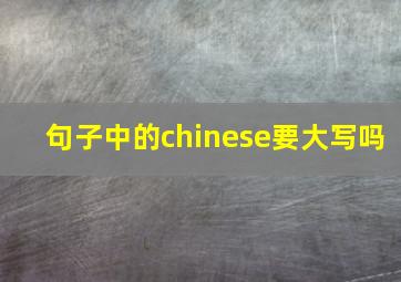 句子中的chinese要大写吗