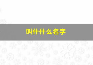 叫什什么名字