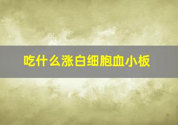 吃什么涨白细胞血小板