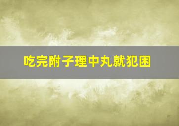 吃完附子理中丸就犯困