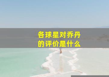 各球星对乔丹的评价是什么