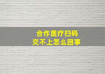 合作医疗扫码交不上怎么回事