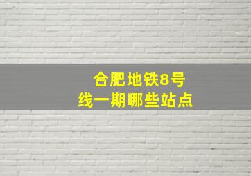 合肥地铁8号线一期哪些站点