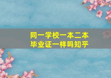 同一学校一本二本毕业证一样吗知乎