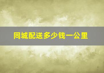 同城配送多少钱一公里