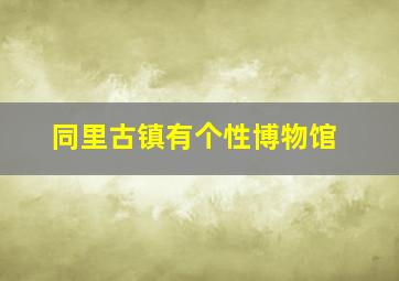 同里古镇有个性博物馆