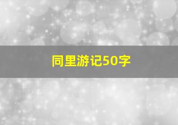 同里游记50字