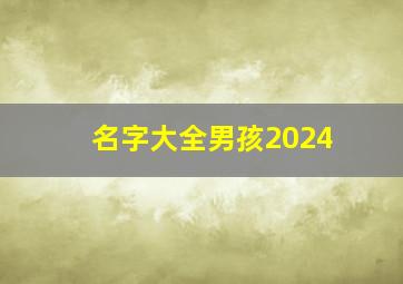 名字大全男孩2024