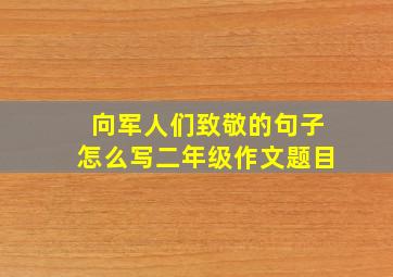 向军人们致敬的句子怎么写二年级作文题目