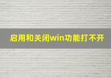 启用和关闭win功能打不开