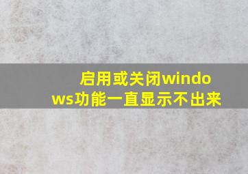 启用或关闭windows功能一直显示不出来