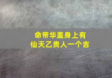 命带华盖身上有仙天乙贵人一个吉