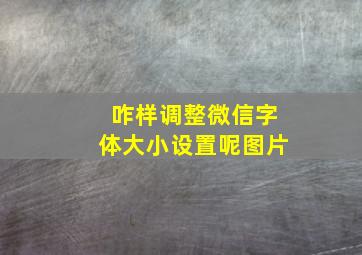 咋样调整微信字体大小设置呢图片