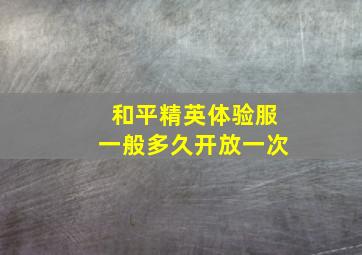 和平精英体验服一般多久开放一次