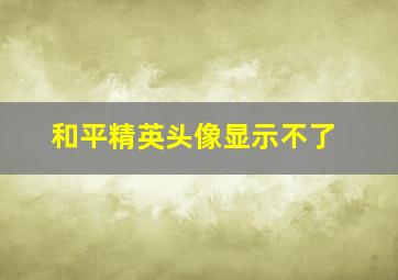 和平精英头像显示不了