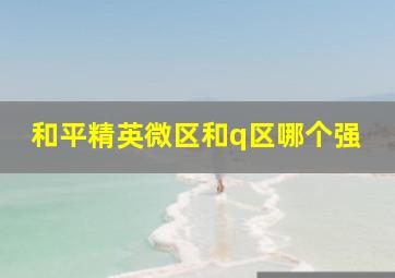 和平精英微区和q区哪个强