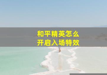 和平精英怎么开启入场特效