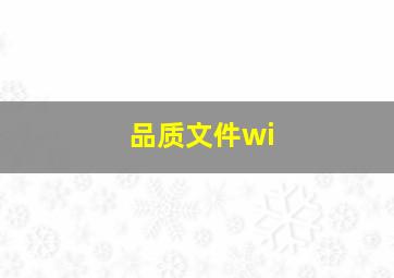 品质文件wi