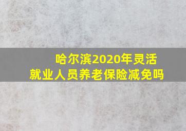 哈尔滨2020年灵活就业人员养老保险减免吗