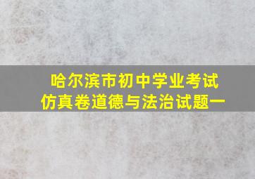 哈尔滨市初中学业考试仿真卷道德与法治试题一