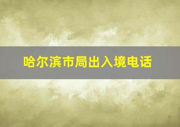 哈尔滨市局出入境电话