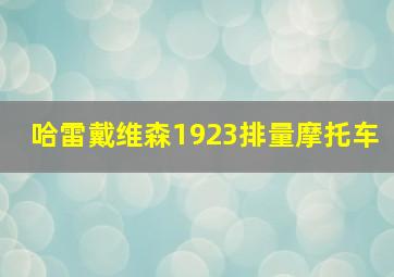 哈雷戴维森1923排量摩托车