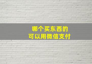 哪个买东西的可以用微信支付