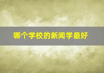 哪个学校的新闻学最好