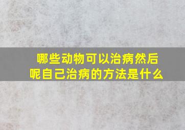 哪些动物可以治病然后呢自己治病的方法是什么