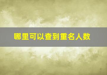 哪里可以查到重名人数