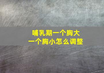 哺乳期一个胸大一个胸小怎么调整