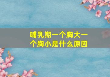 哺乳期一个胸大一个胸小是什么原因