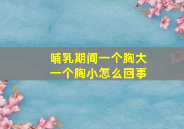 哺乳期间一个胸大一个胸小怎么回事