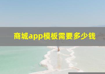 商城app模板需要多少钱