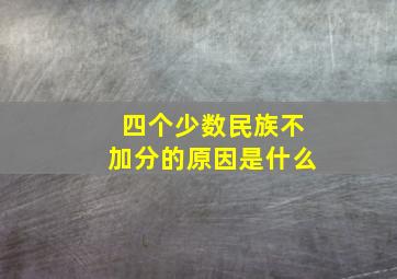 四个少数民族不加分的原因是什么