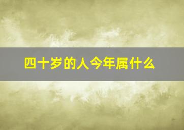 四十岁的人今年属什么