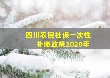 四川农民社保一次性补缴政策2020年