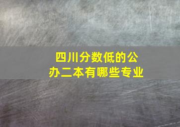 四川分数低的公办二本有哪些专业