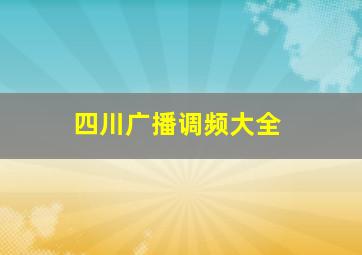 四川广播调频大全