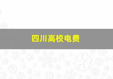 四川高校电费