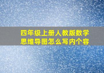 四年级上册人教版数学思维导图怎么写内个容