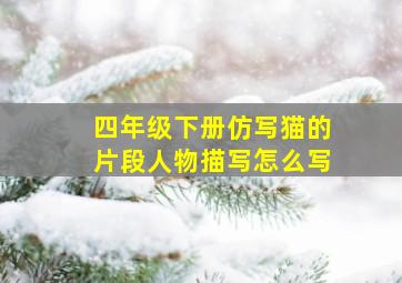 四年级下册仿写猫的片段人物描写怎么写