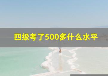 四级考了500多什么水平