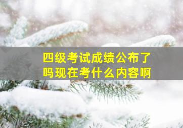 四级考试成绩公布了吗现在考什么内容啊