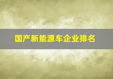 国产新能源车企业排名