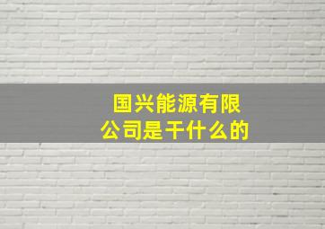 国兴能源有限公司是干什么的